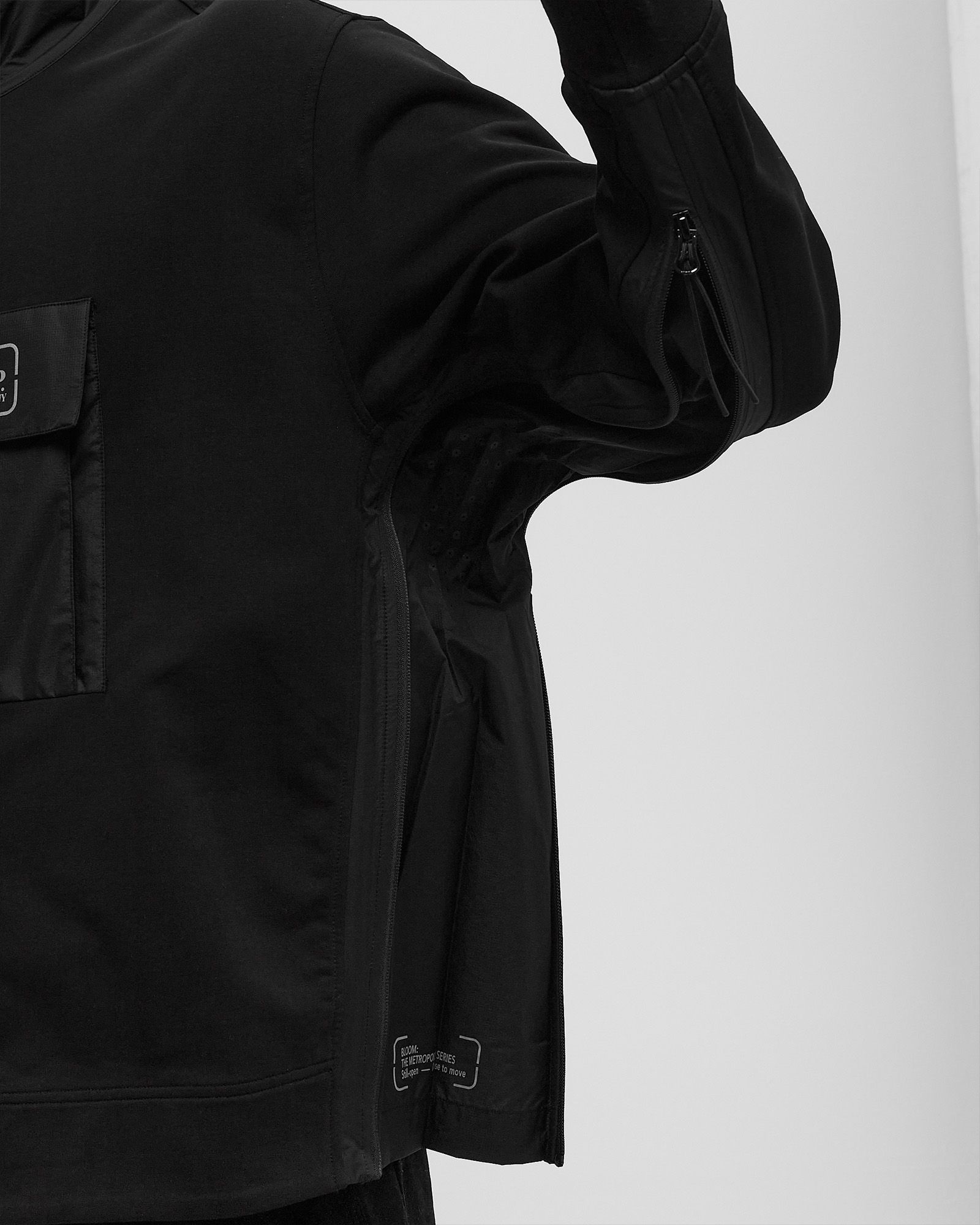 THE METROPOLIS SERIES STRETCH FLEECE MIXED FULL ZIP SWEATSHIRT