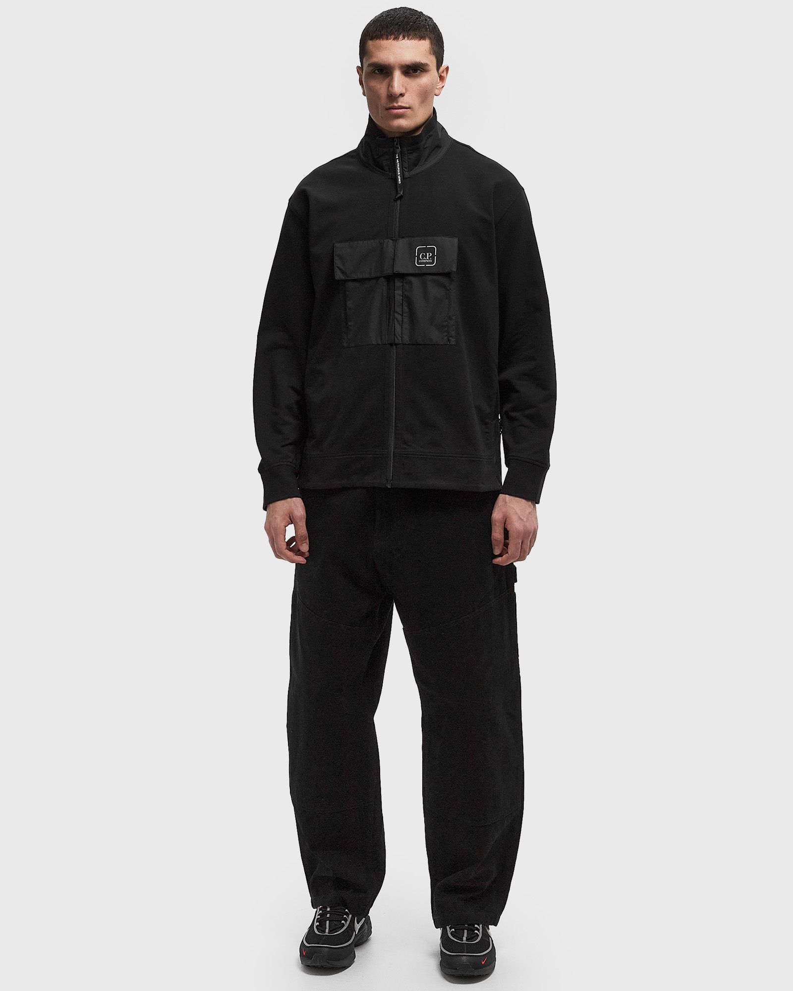 THE METROPOLIS SERIES STRETCH FLEECE MIXED FULL ZIP SWEATSHIRT