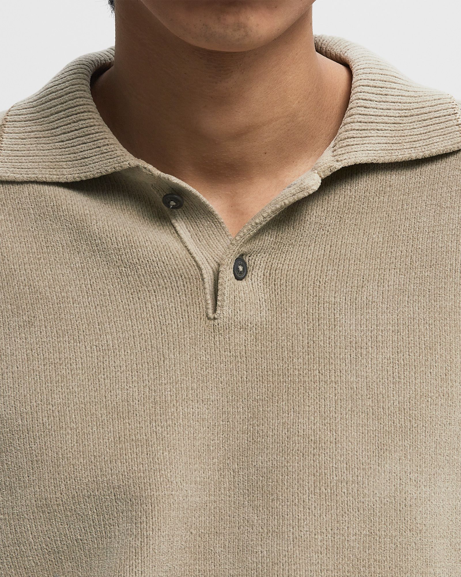 CHENILLE COTTON POLO KNIT