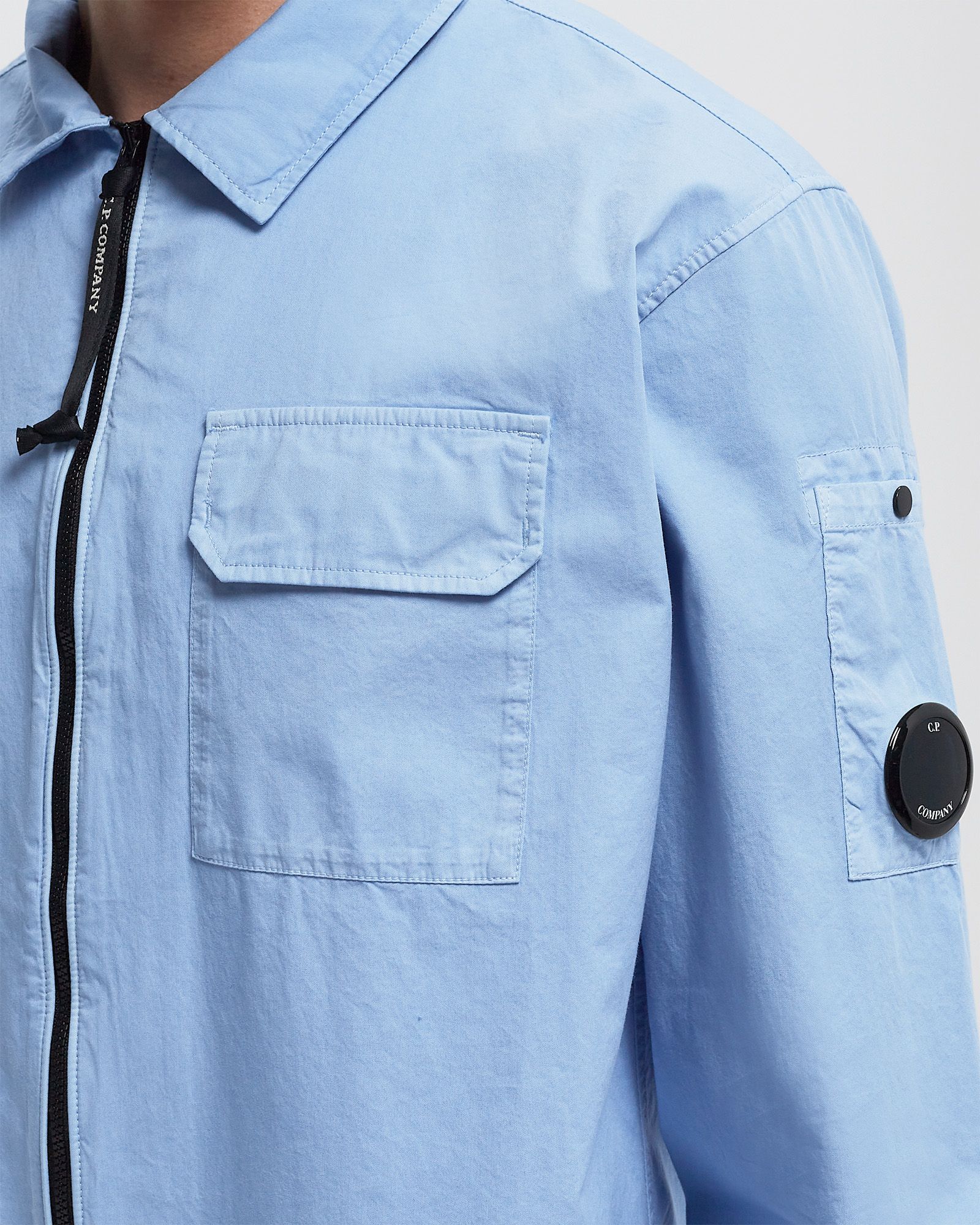 ORGANIC GABARDINE FULL ZIP OVERSHIRT