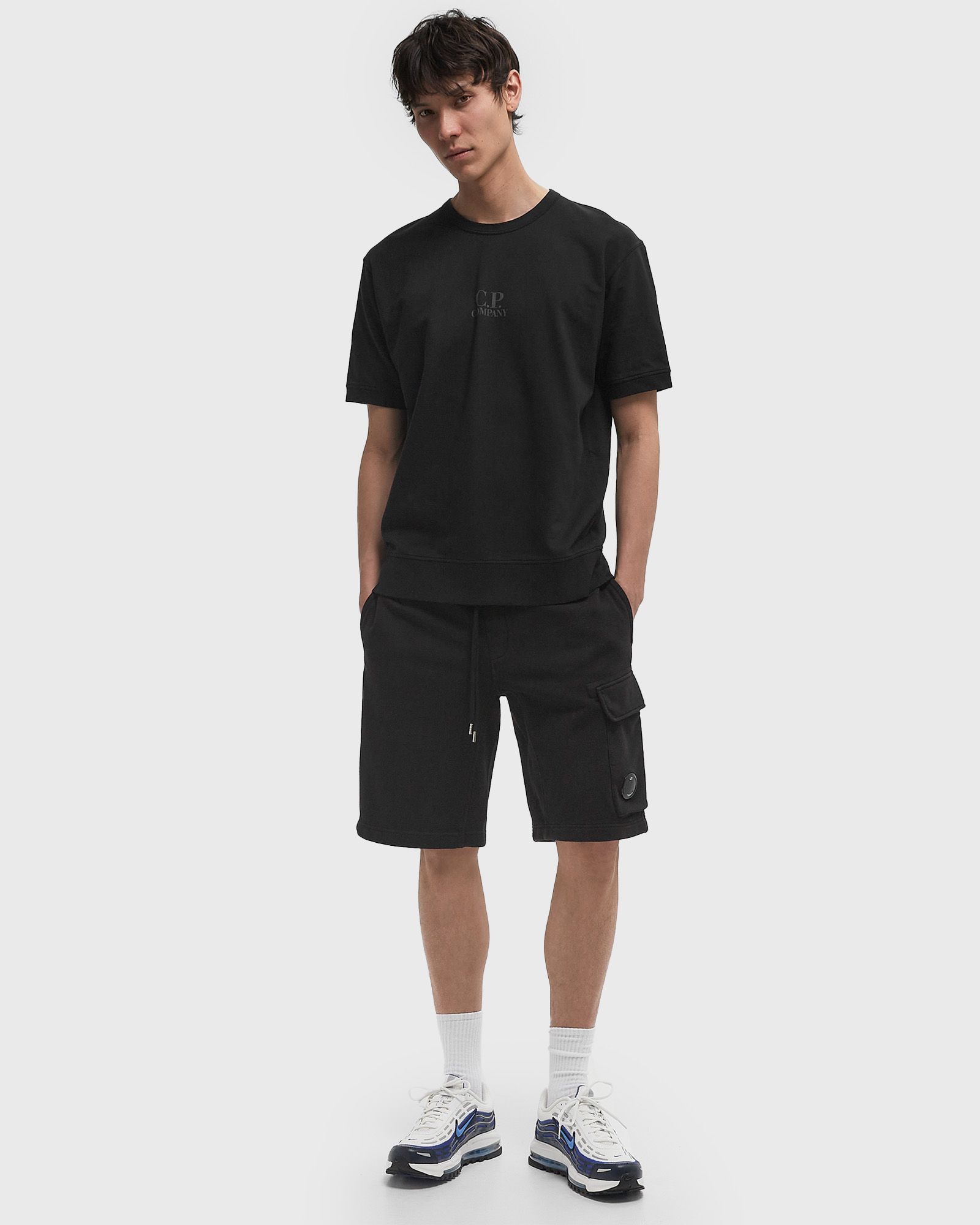 COTTON DIAGONAL FLEECE LOGO SHORTS