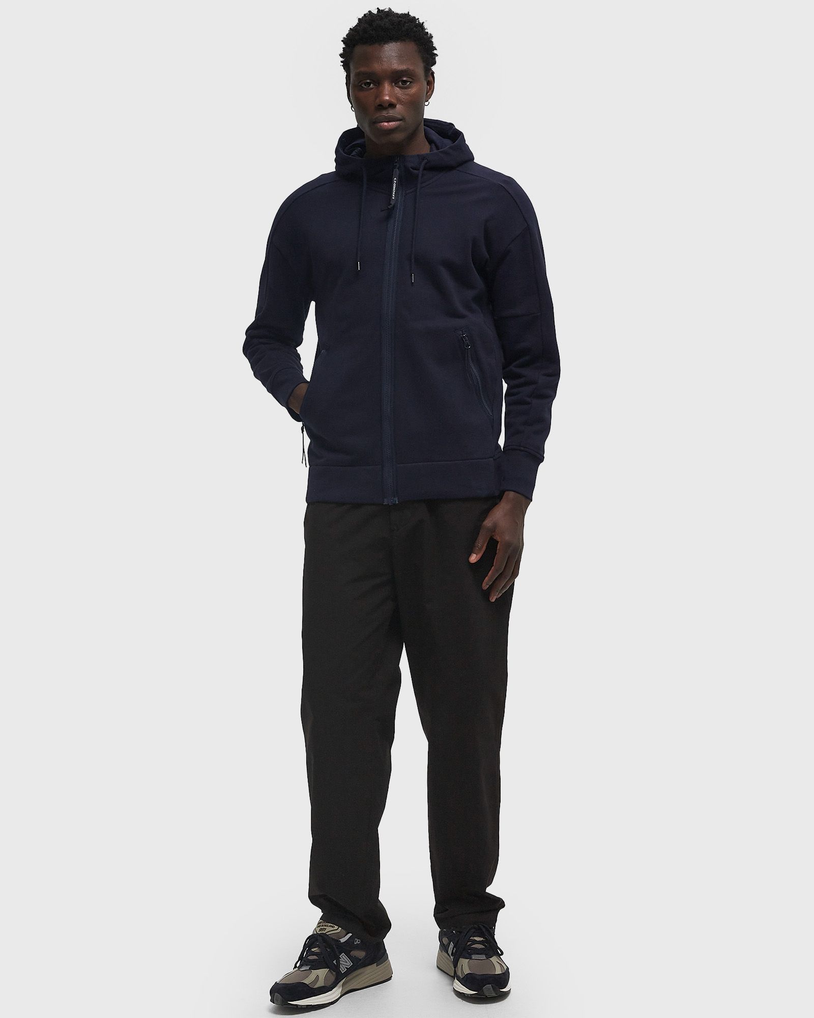 C.P. Company DIAGONAL RAISED FLEECE GOGGLE ZIPPED HOODED