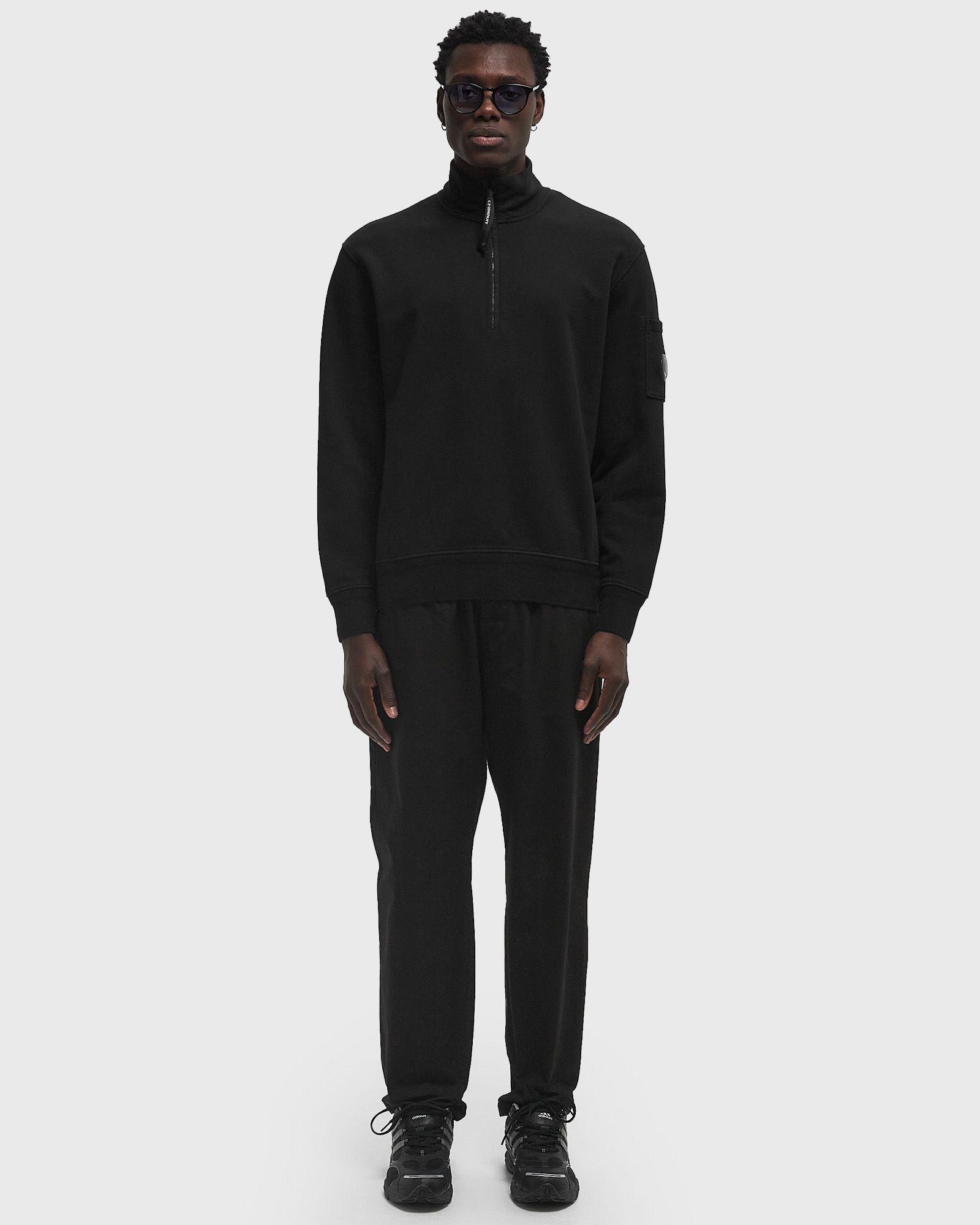 COTTON DIAGONAL FLEECE HALF ZIP SWEATSHIRT