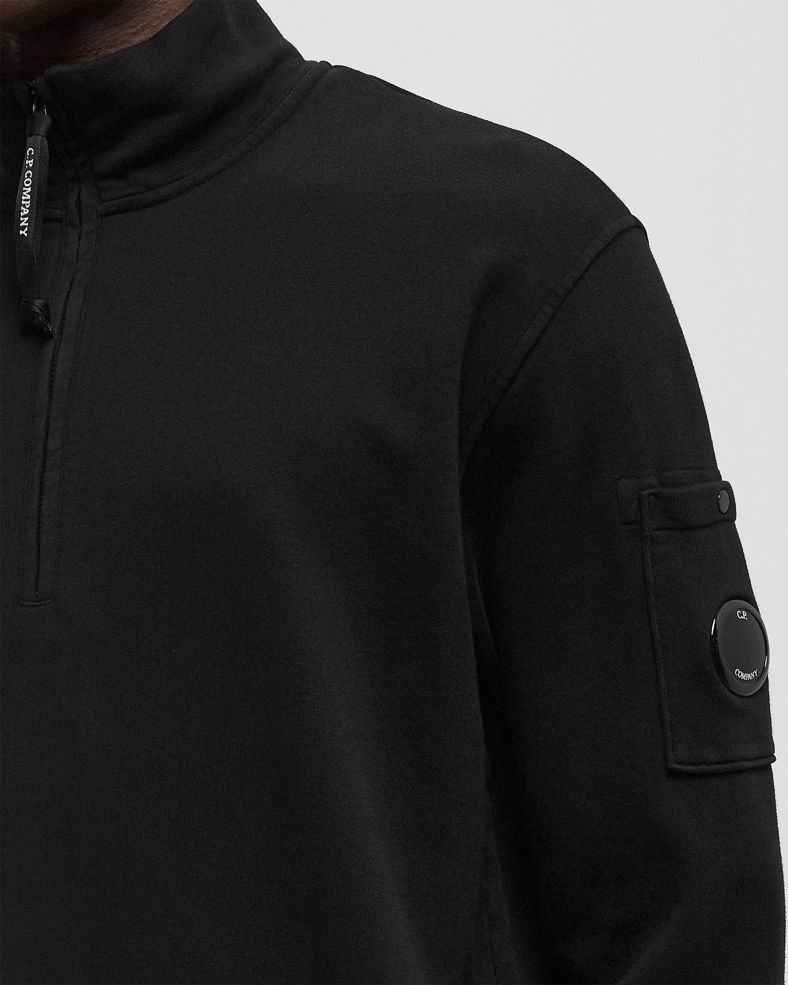 COTTON DIAGONAL FLEECE HALF ZIP SWEATSHIRT