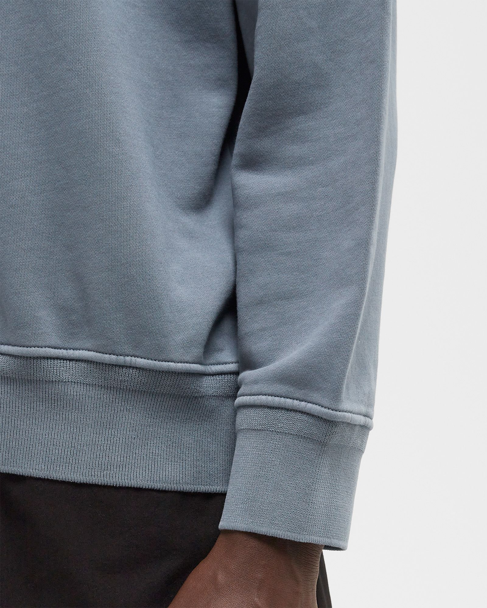 COTTON DIAGONAL FLEECE HALF ZIP SWEATSHIRT