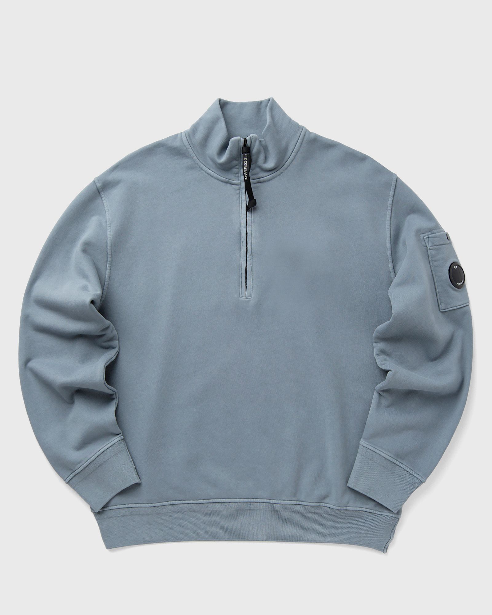 COTTON DIAGONAL FLEECE HALF ZIP SWEATSHIRT
