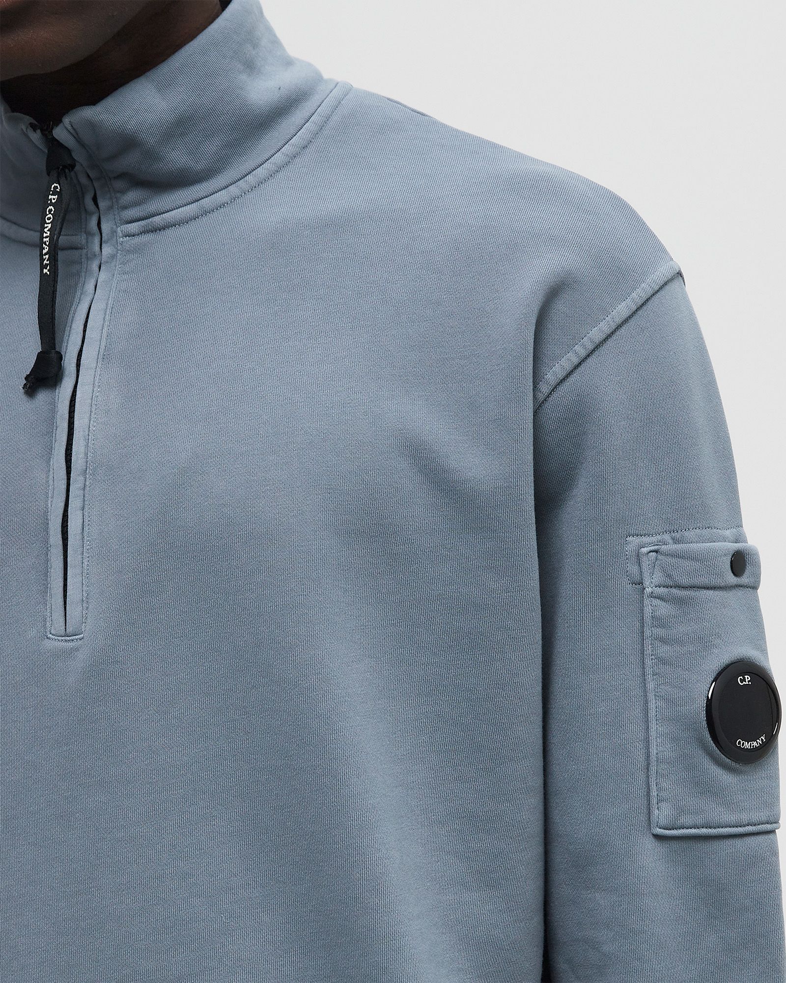 COTTON DIAGONAL FLEECE HALF ZIP SWEATSHIRT