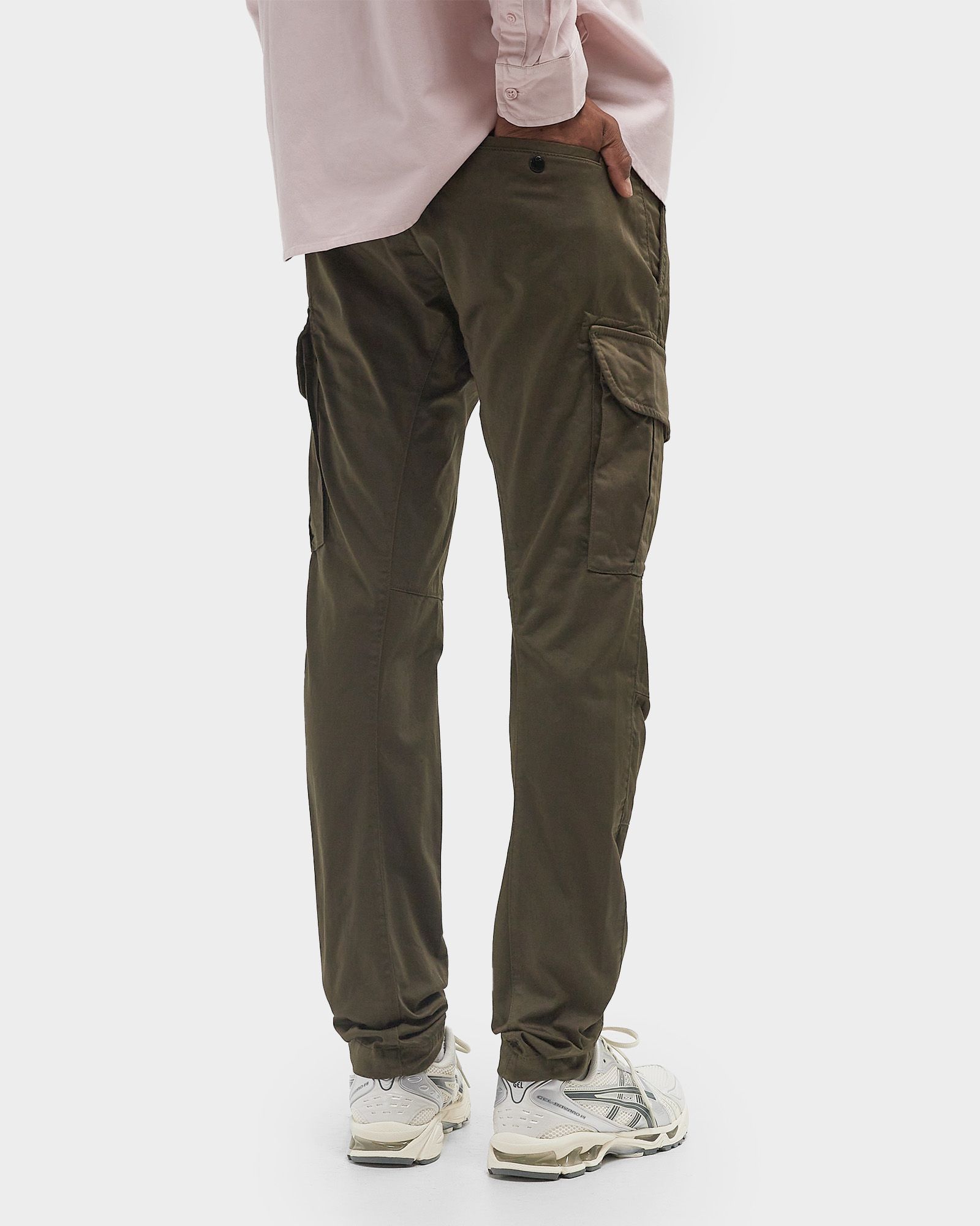 SATEEN STRETCH CARGO LENS PANTS