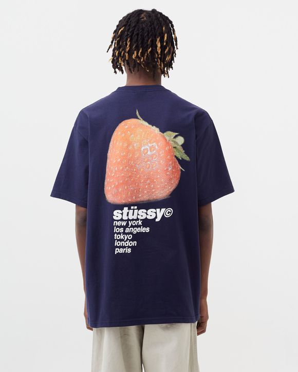 Stussy Strawberry Tee Blue - NAVY