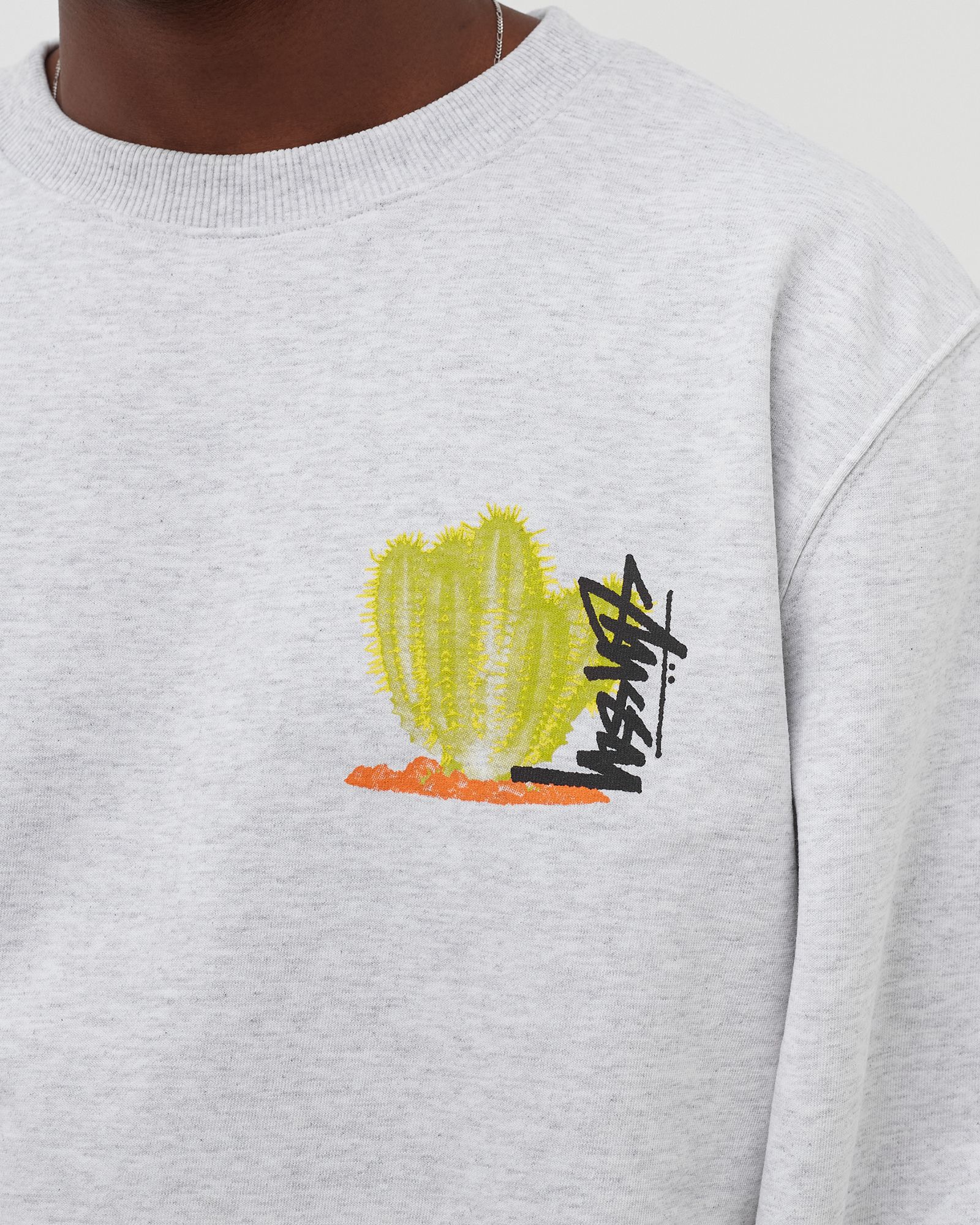 Stussy Desert Bloom Crewneck Sweatshirt Grey | BSTN Store
