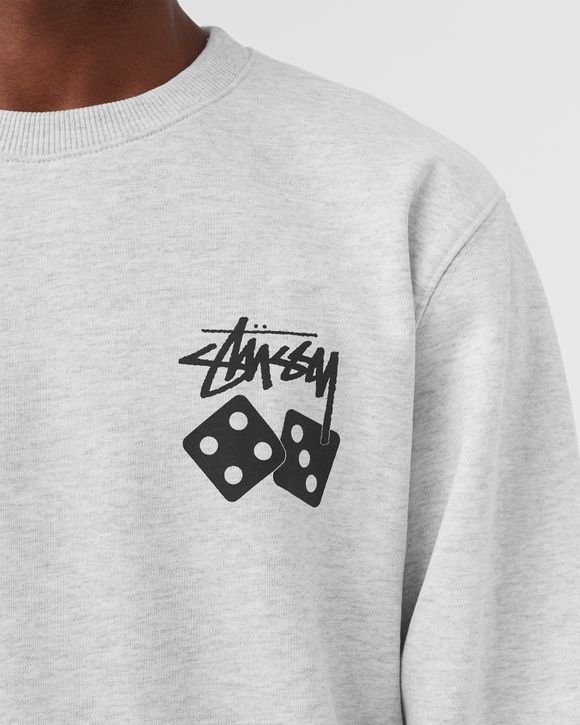 Stussy Dice Crew Sweatshirt Grey - ash heather