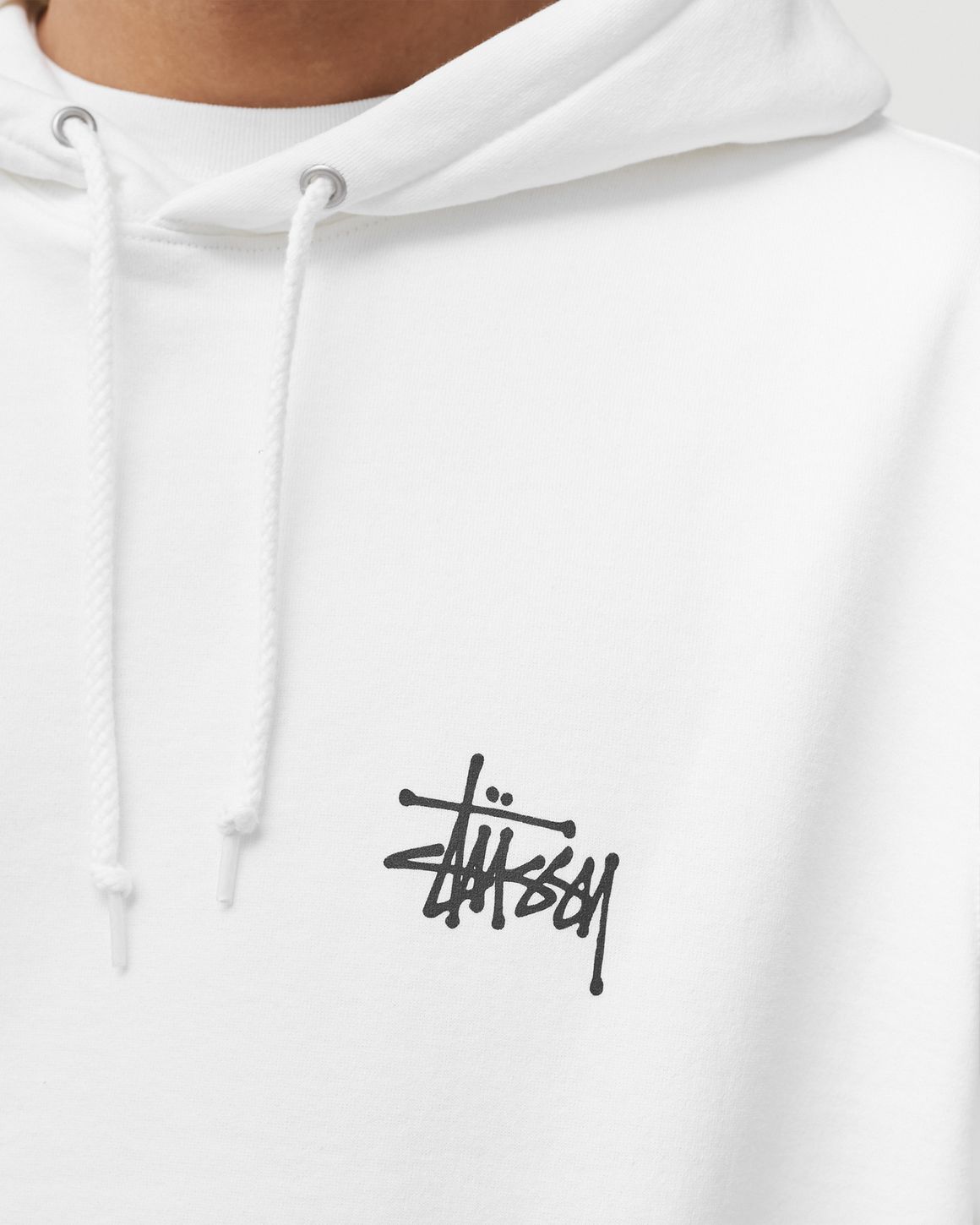 Stussy basic hoodie white deals