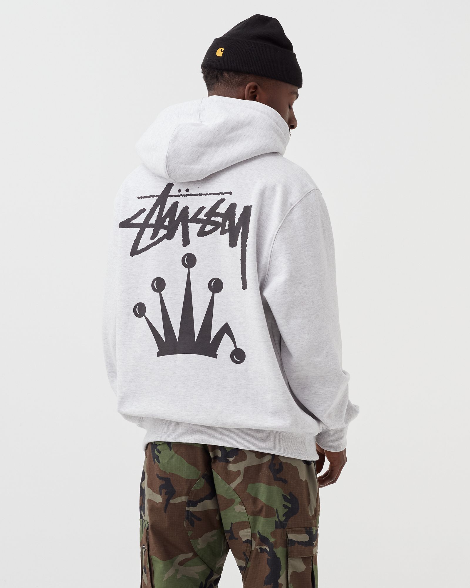 Stussy Stock Crown Hoodie Grey | BSTN Store