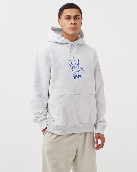 Stussy Broken Crown Hoodie Grey - ash heather