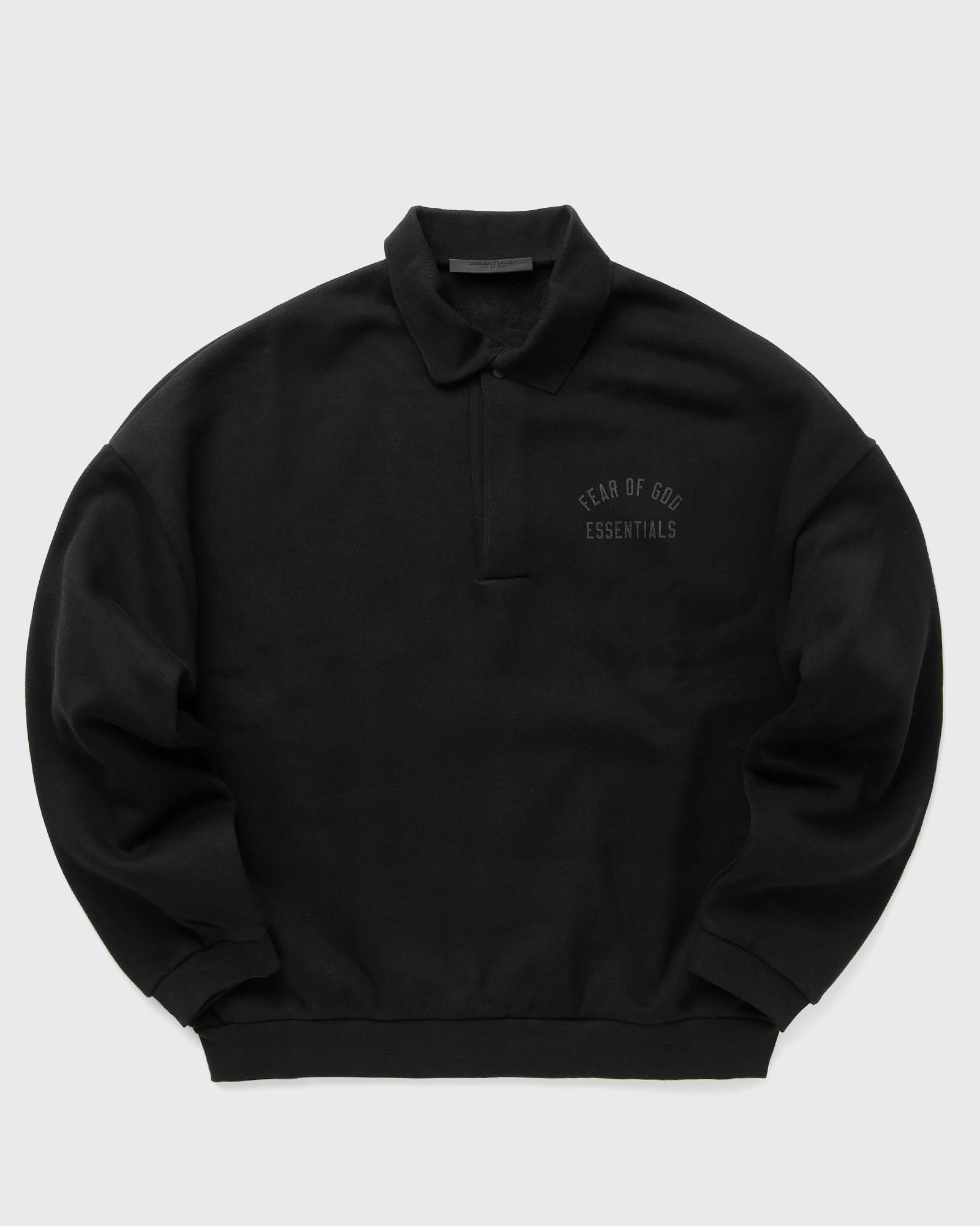 Fear of God Essentials Fleece 長袖ポロシャツ xs Fear of God Essentials FLEECE POLO Black | BSTN Store