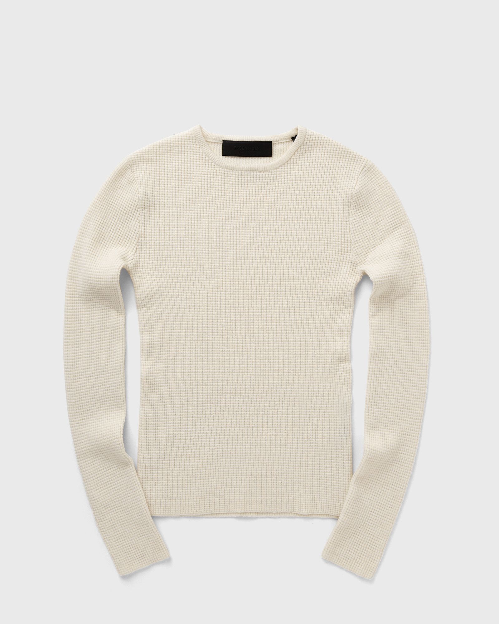 WAFFLE FITTED LONG SLEEVE SWEATER
