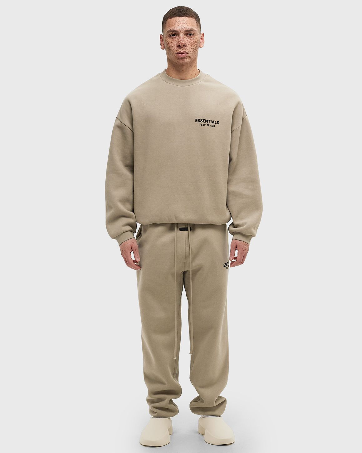 Fear of God Essentials FLEECE CREWNECK Beige | BSTN Store