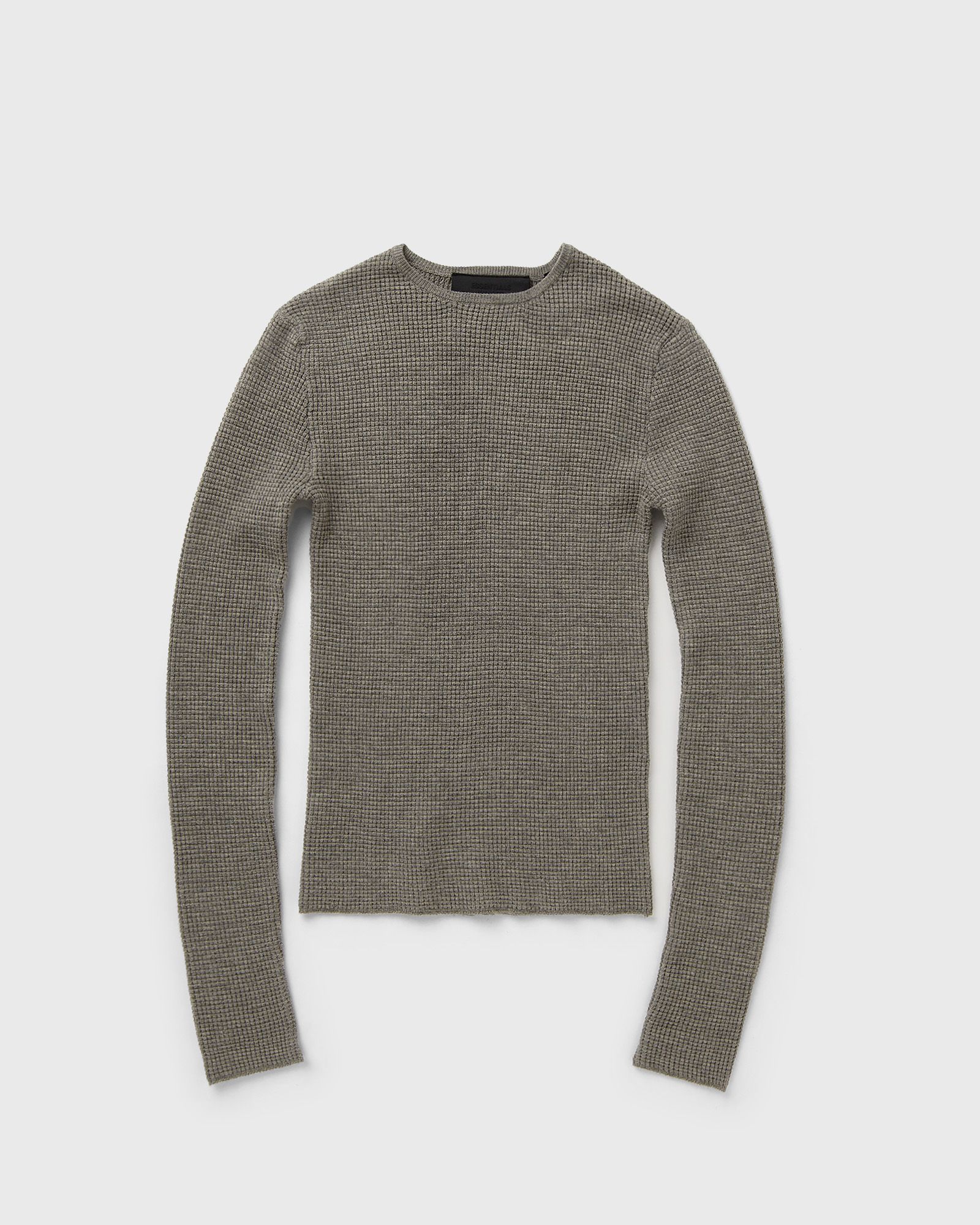 WAFFLE FITTED LONG SLEEVE SWEATER