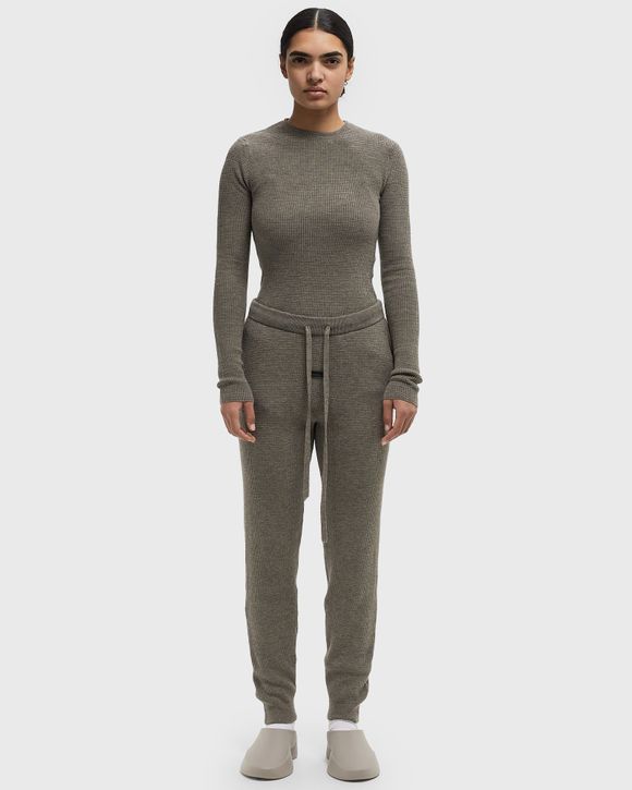 WAFFLE FITTED LONG SLEEVE SWEATER