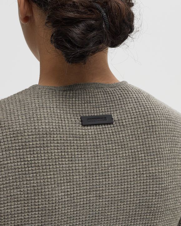 WAFFLE FITTED LONG SLEEVE SWEATER