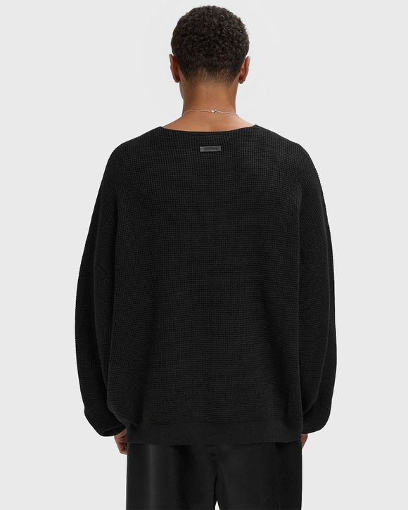 WAFFLE LONG SLEEVE CREWNECK SWEATER