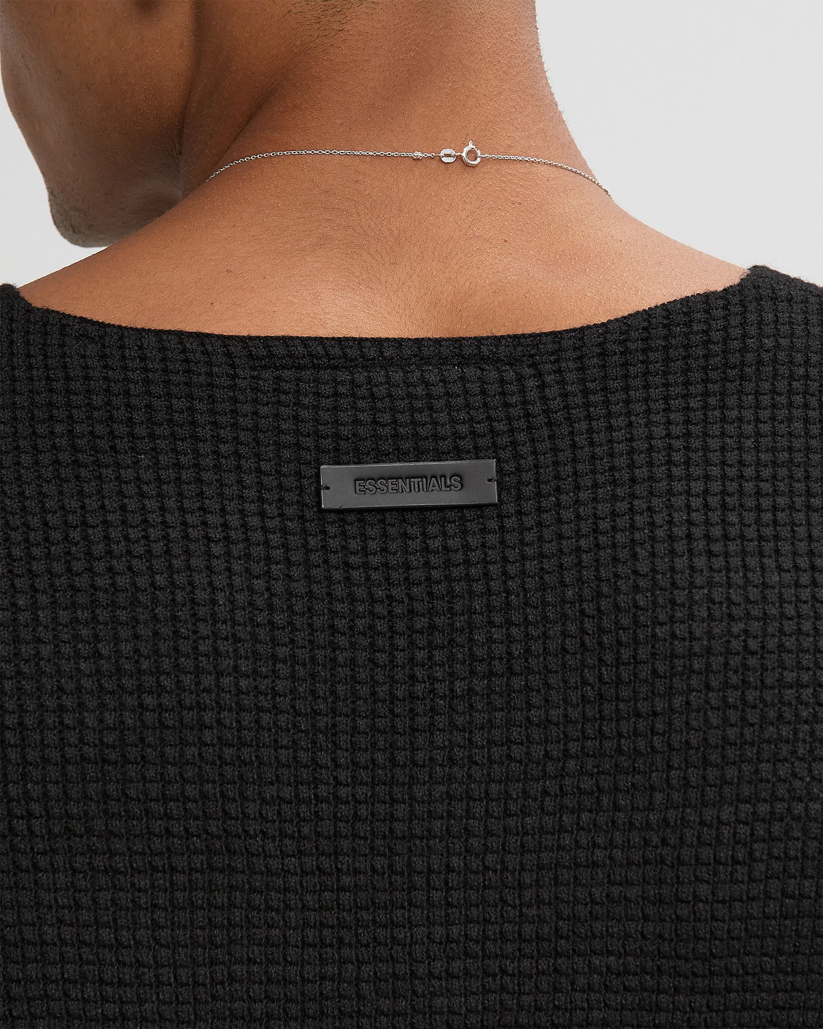 WAFFLE LONG SLEEVE CREWNECK SWEATER