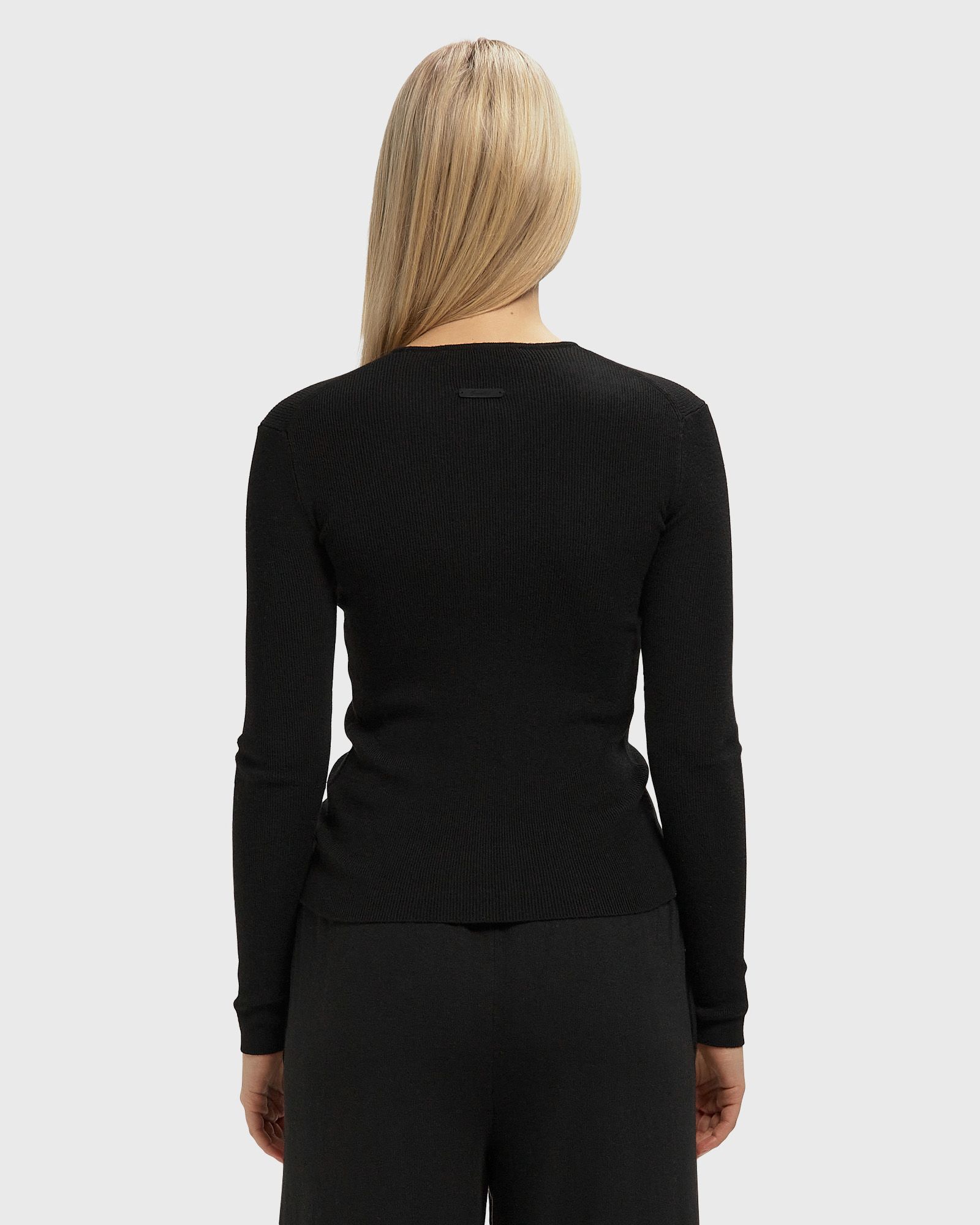 WMNS SIGNATURE RIB KNIT FITTED LONG SLEEVE ZIP UP TEE