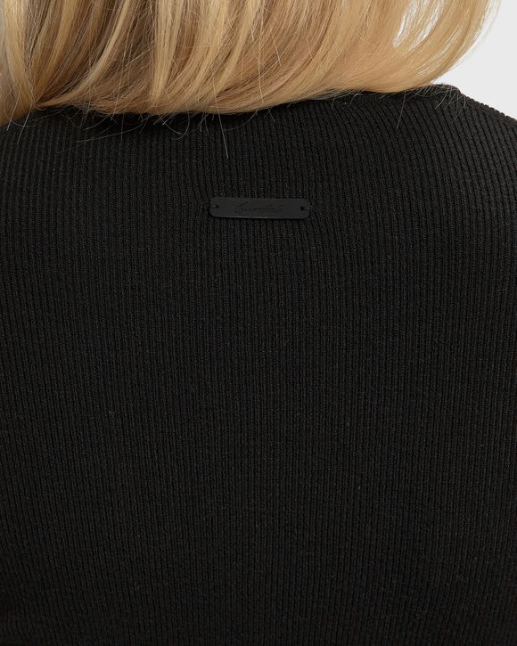 WMNS SIGNATURE RIB KNIT FITTED LONG SLEEVE ZIP UP TEE