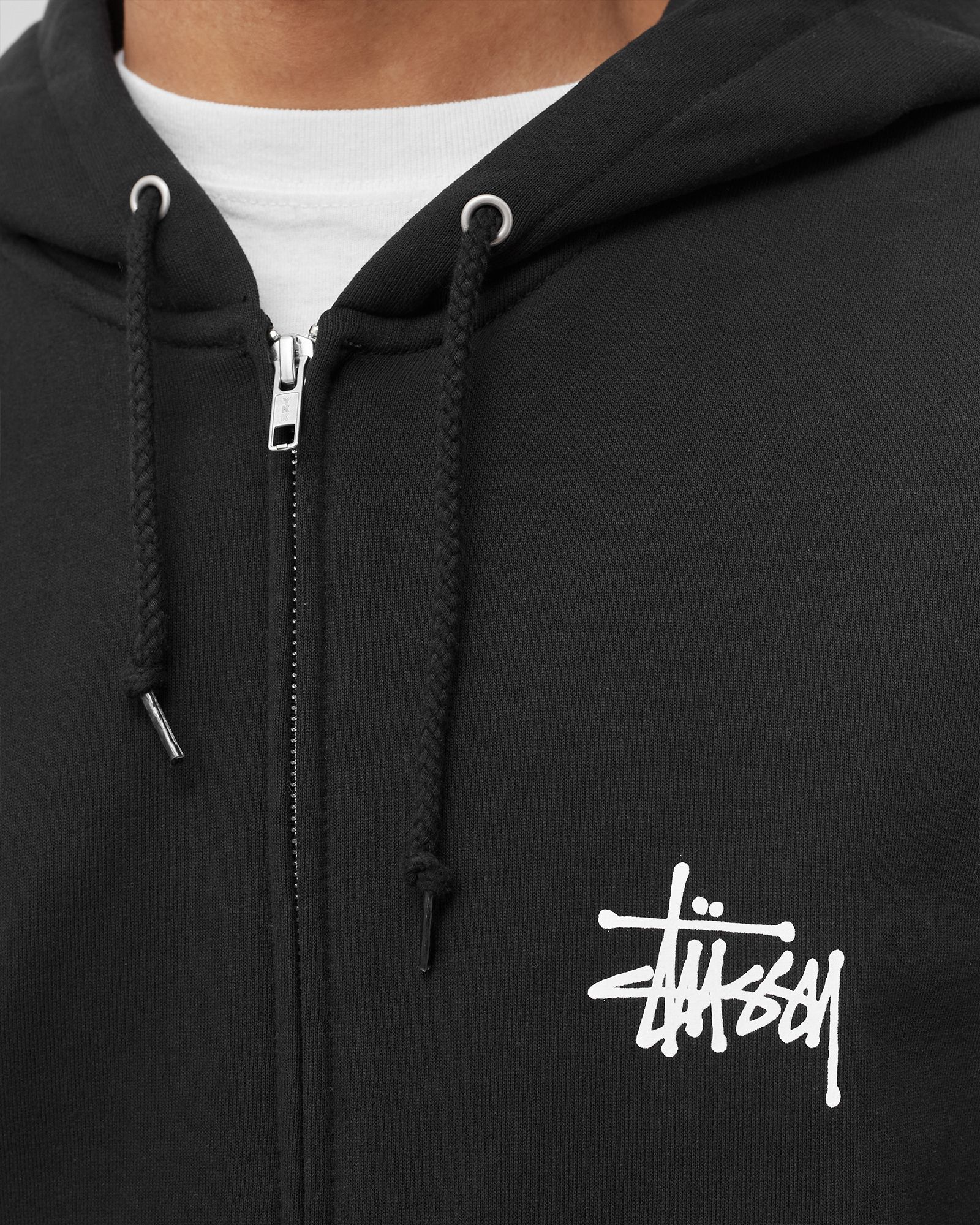 STUSSY BASIC ZIP FOOD Mサイズ ブラック Stussy Basic Stussy Zip Hood Black | BSTN Store