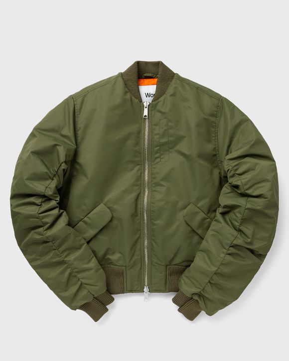 Ganni Light Twill Oversized Bomber Jacket Green | BSTN Store