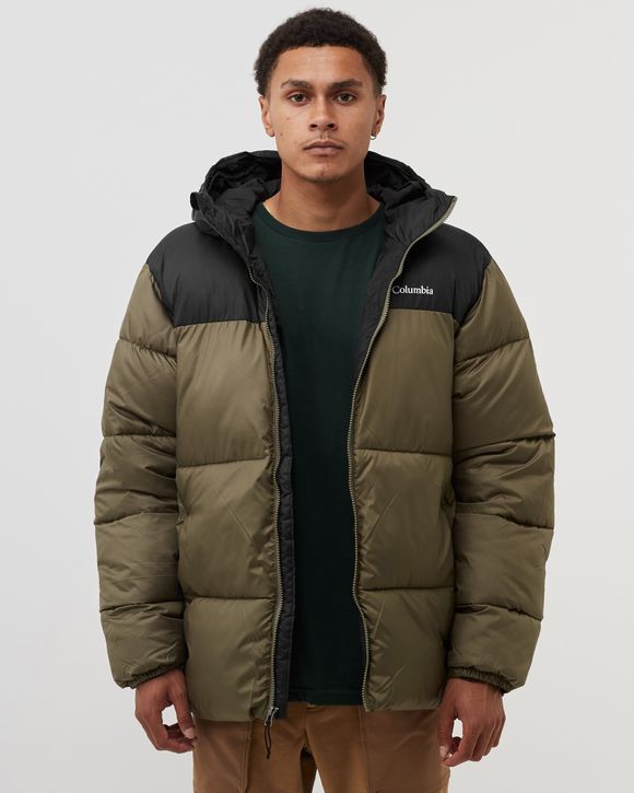 Columbia Puffect™ Hooded Jacket Green - STONE GREEN, BLACK