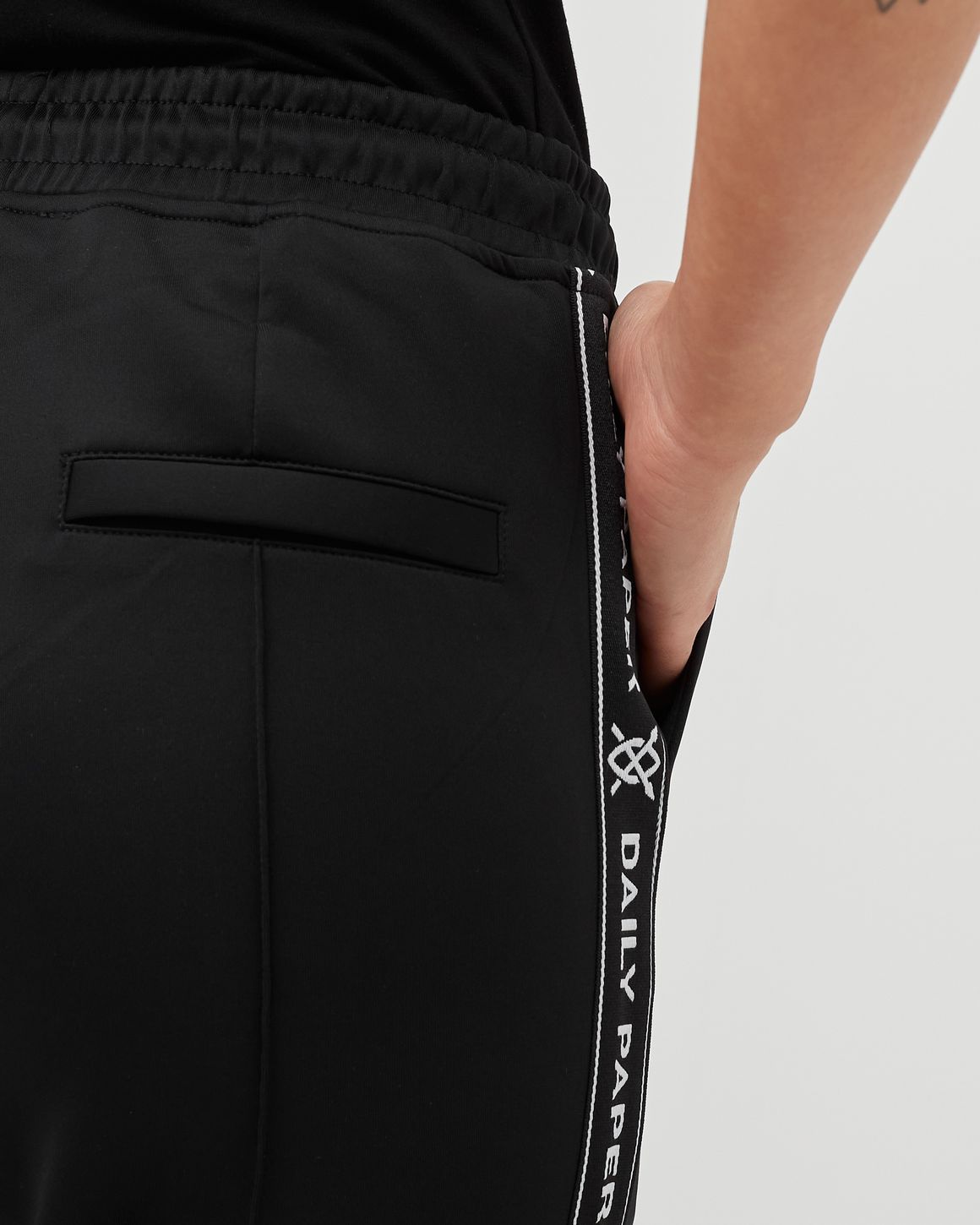 Daily paper black tape logo track pants hot sale