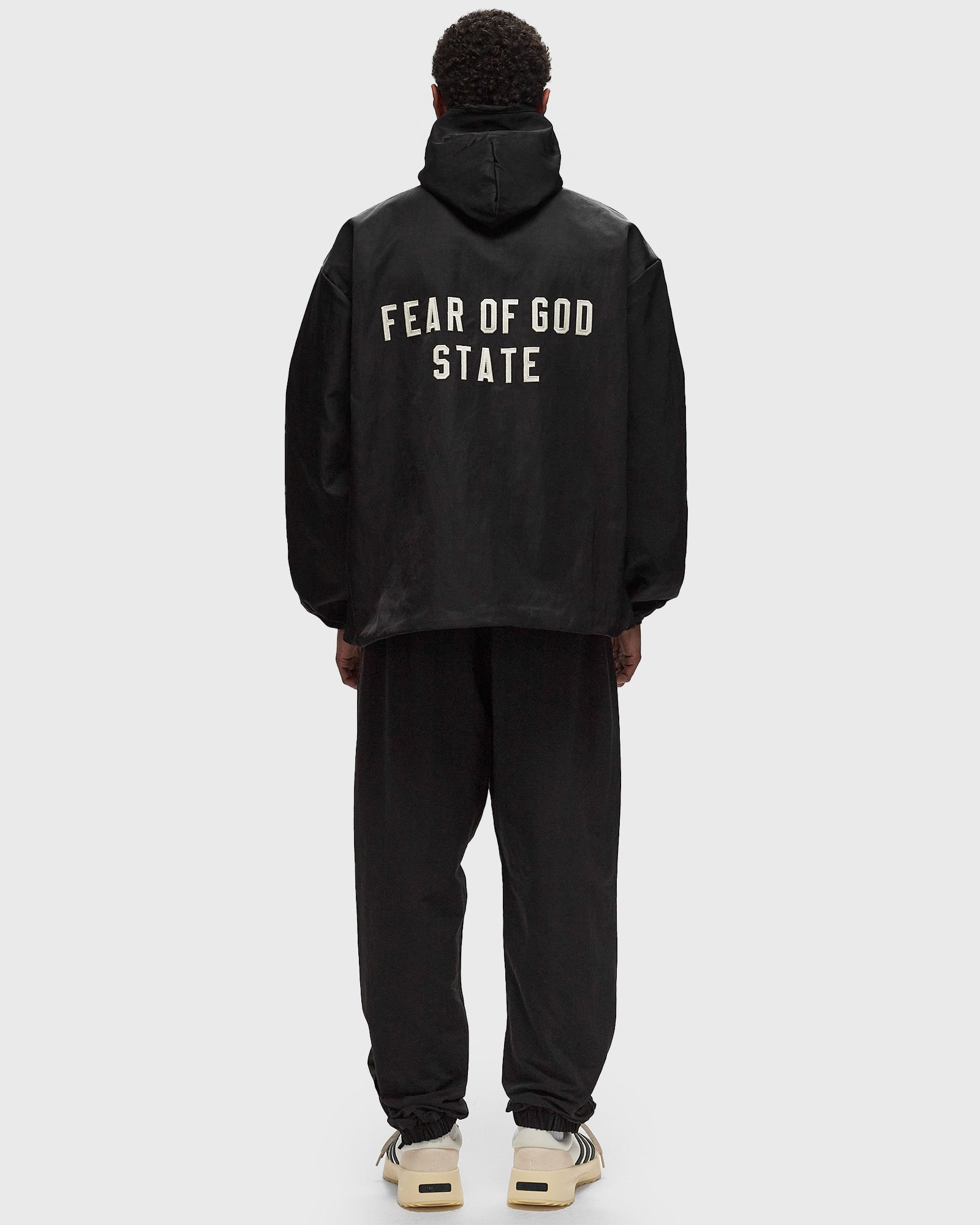 TEXTURED NYLON HOODED COACHES JACKET