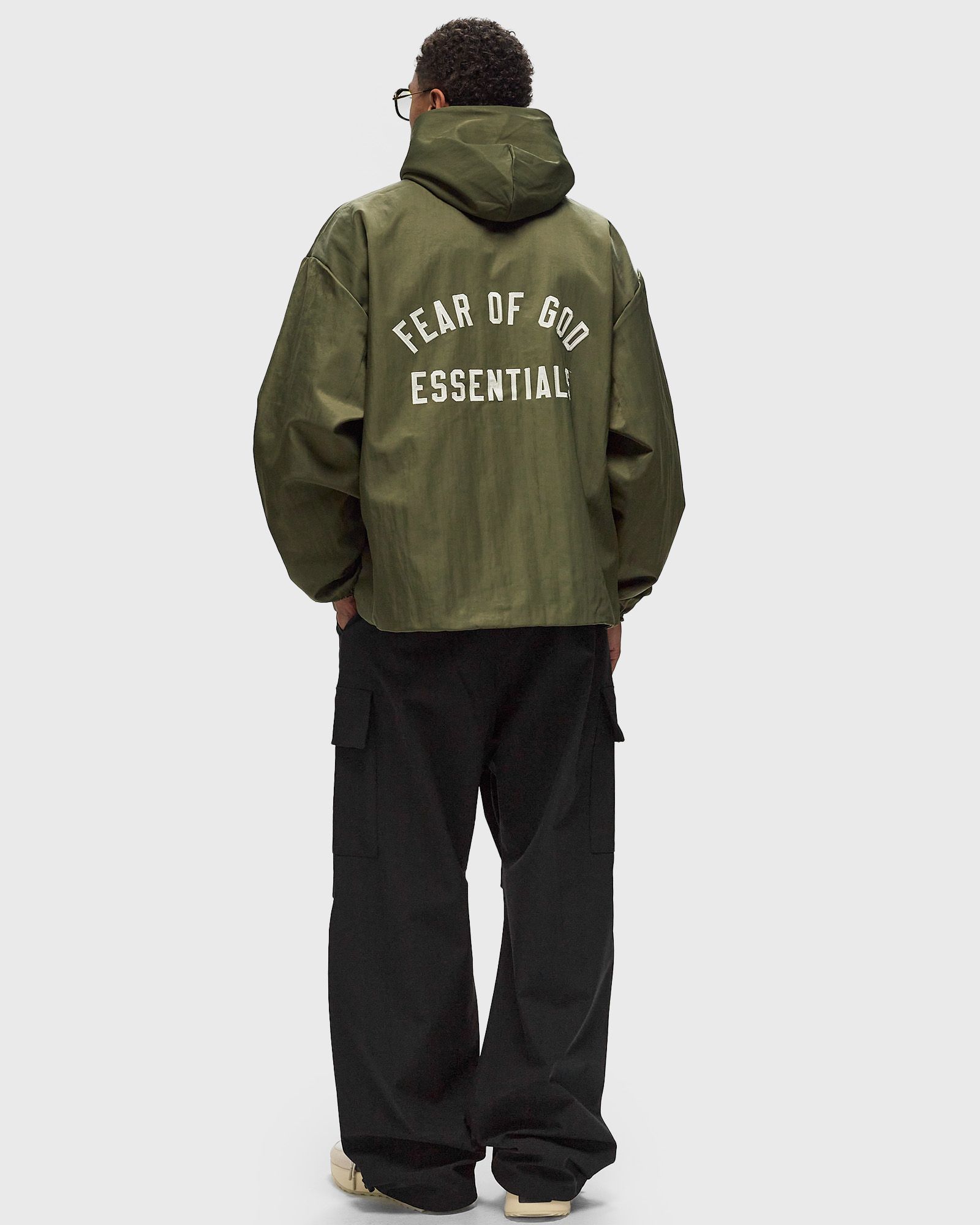 Fear of God Essentials TEXTURED NYLON HOODED COACHES JACKET