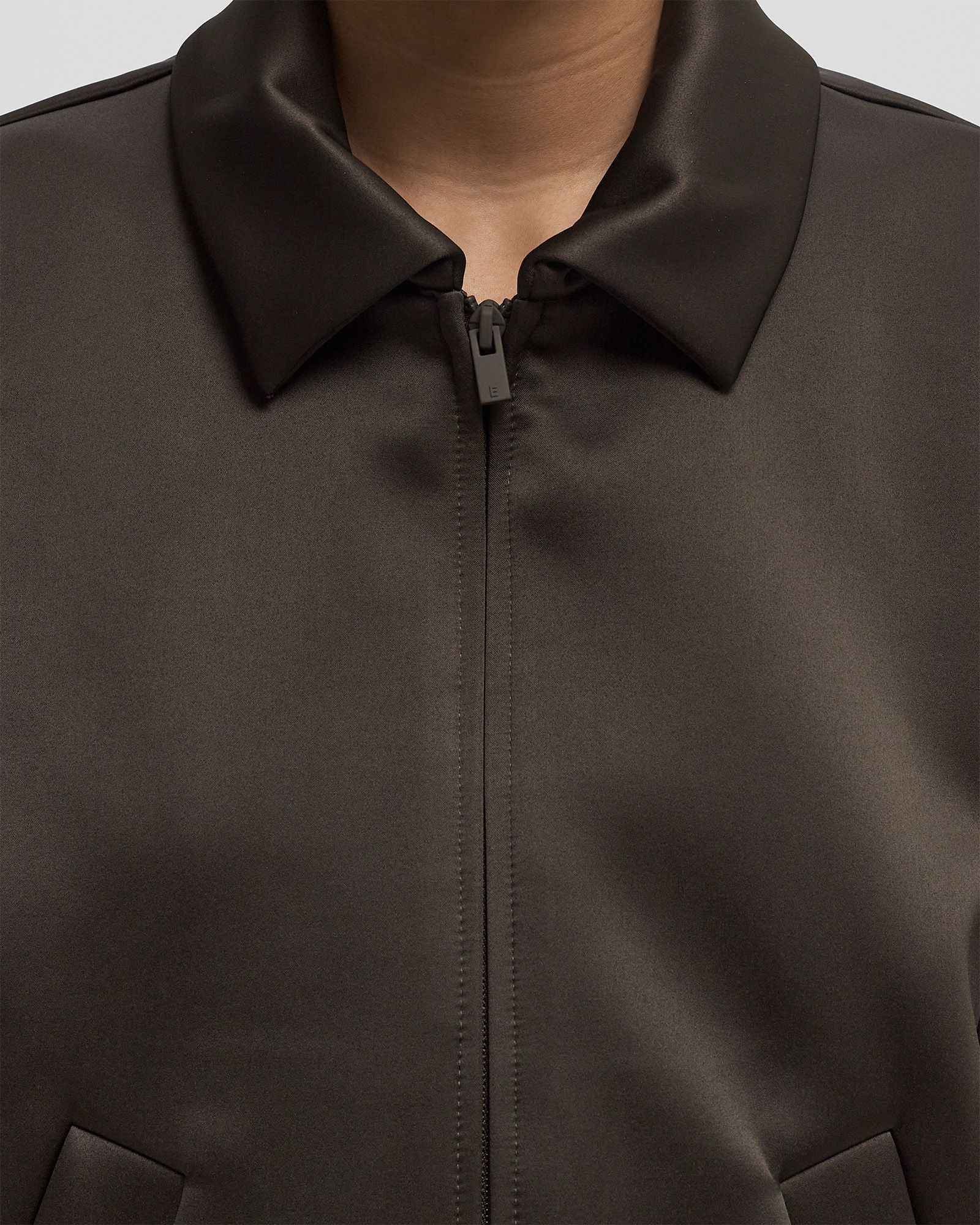 SATIN NYLON BOMBER JACKET (UNFILLED)