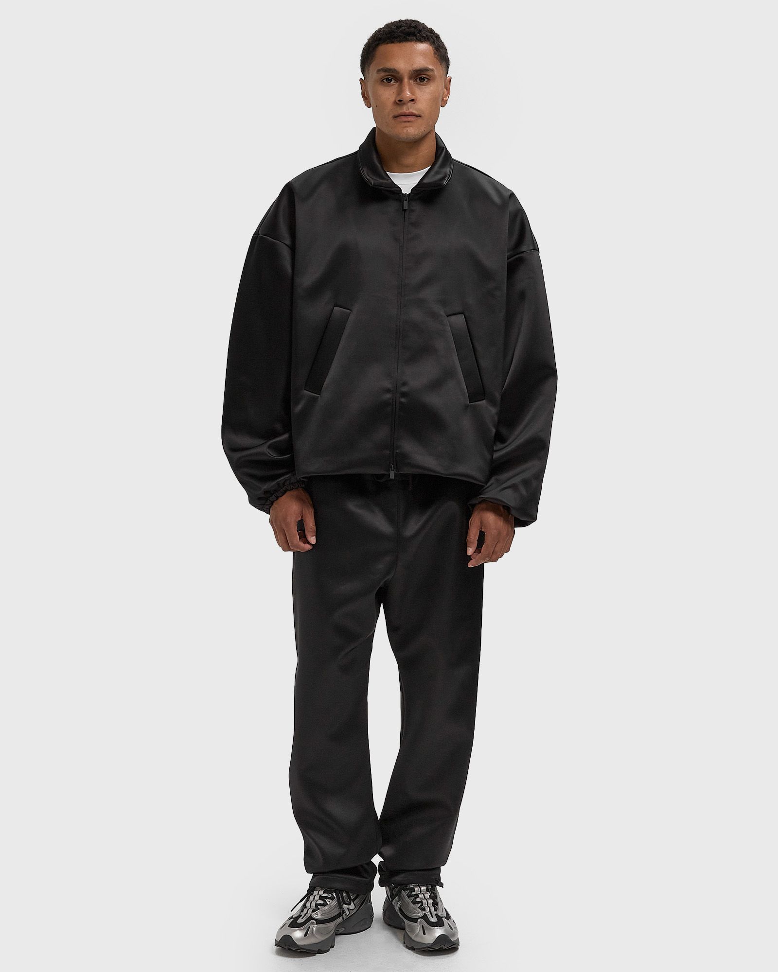 BONDED SATIN ZIP-UP BOMBER