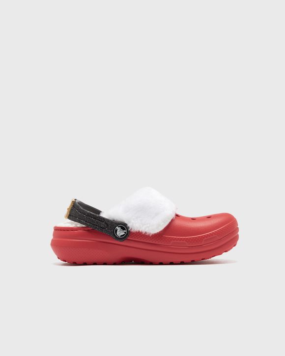Fuzzy red crocs online