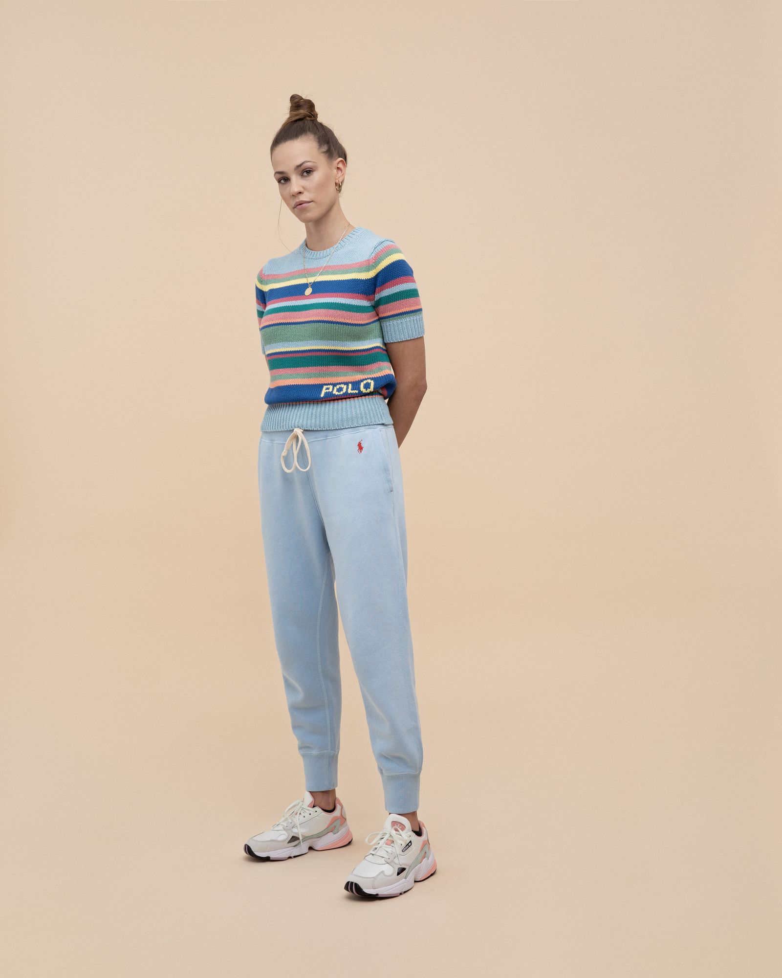 Womens STRIPED SHORT SLEEVE SWEATER