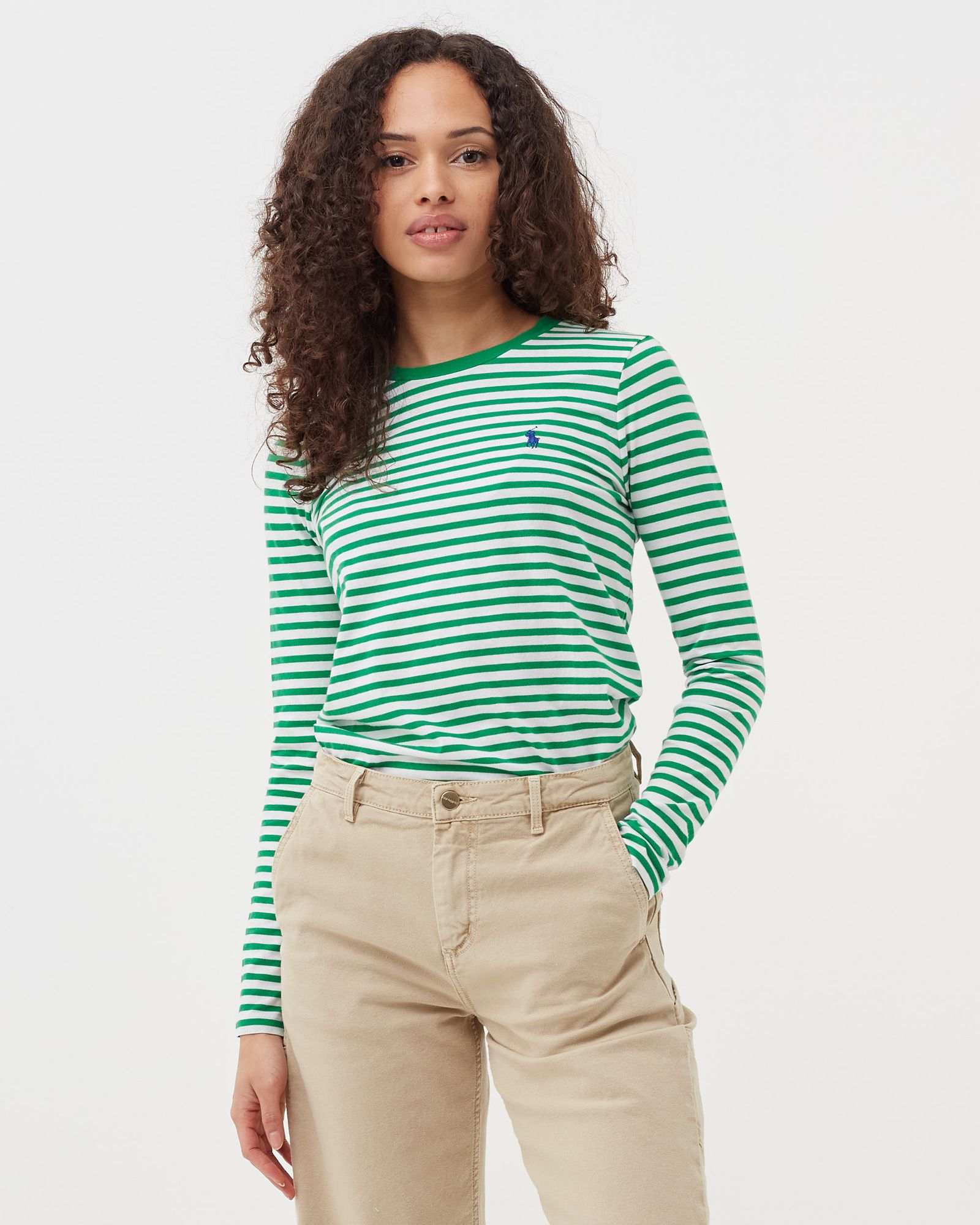 WMNS Polo STRIPE Longsleeve