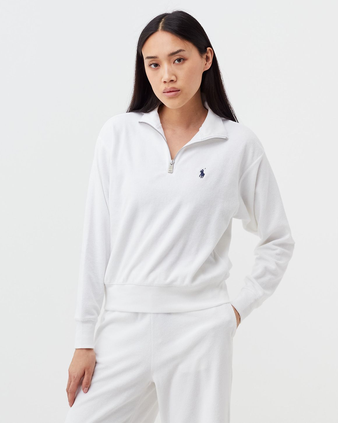 Polo Ralph Lauren WMNS HALF ZIP SWEATSHIRT White BSTN Store