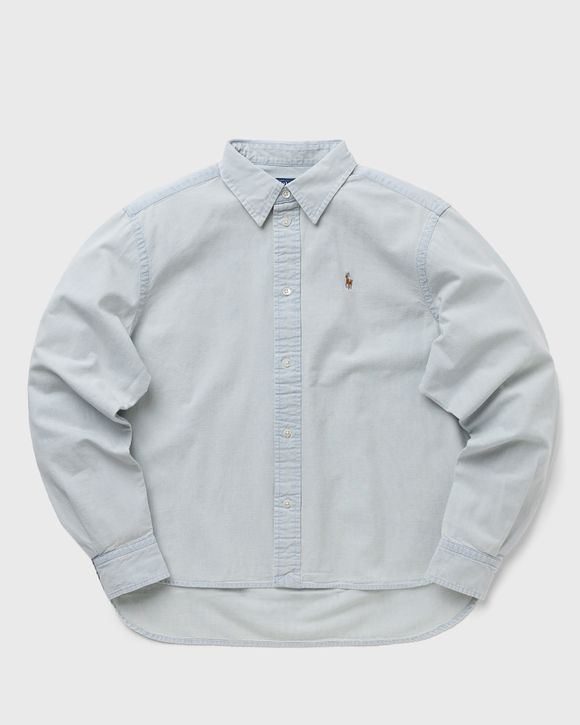 WMNS CROP LONG SLEEVE BUTTON FRONT SHIRT