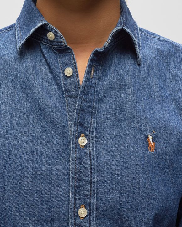 WMNS LONG SLEEVE BUTTON FRONT SHIRT