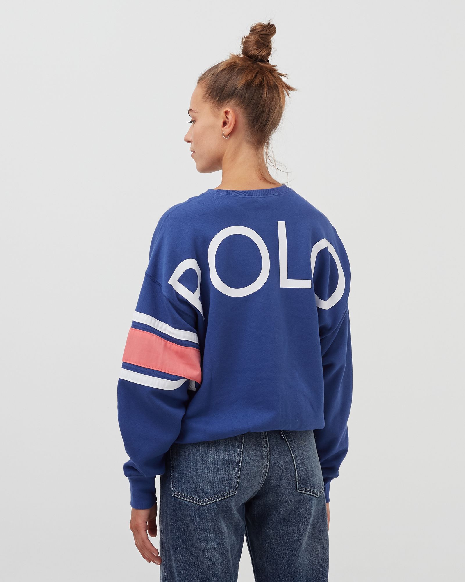 WMNS Striped-Trim Fleece Sweatshirt