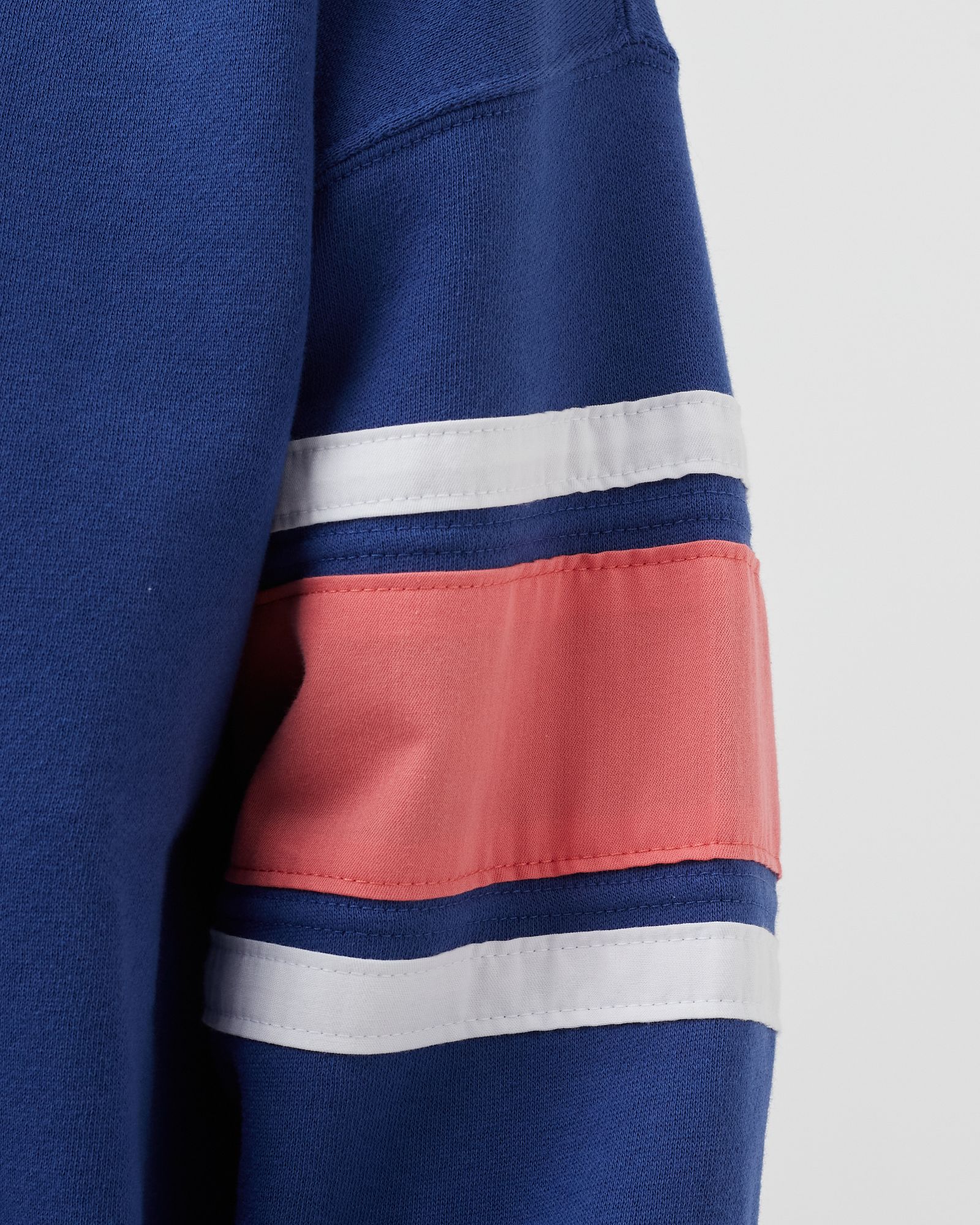 WMNS Striped-Trim Fleece Sweatshirt