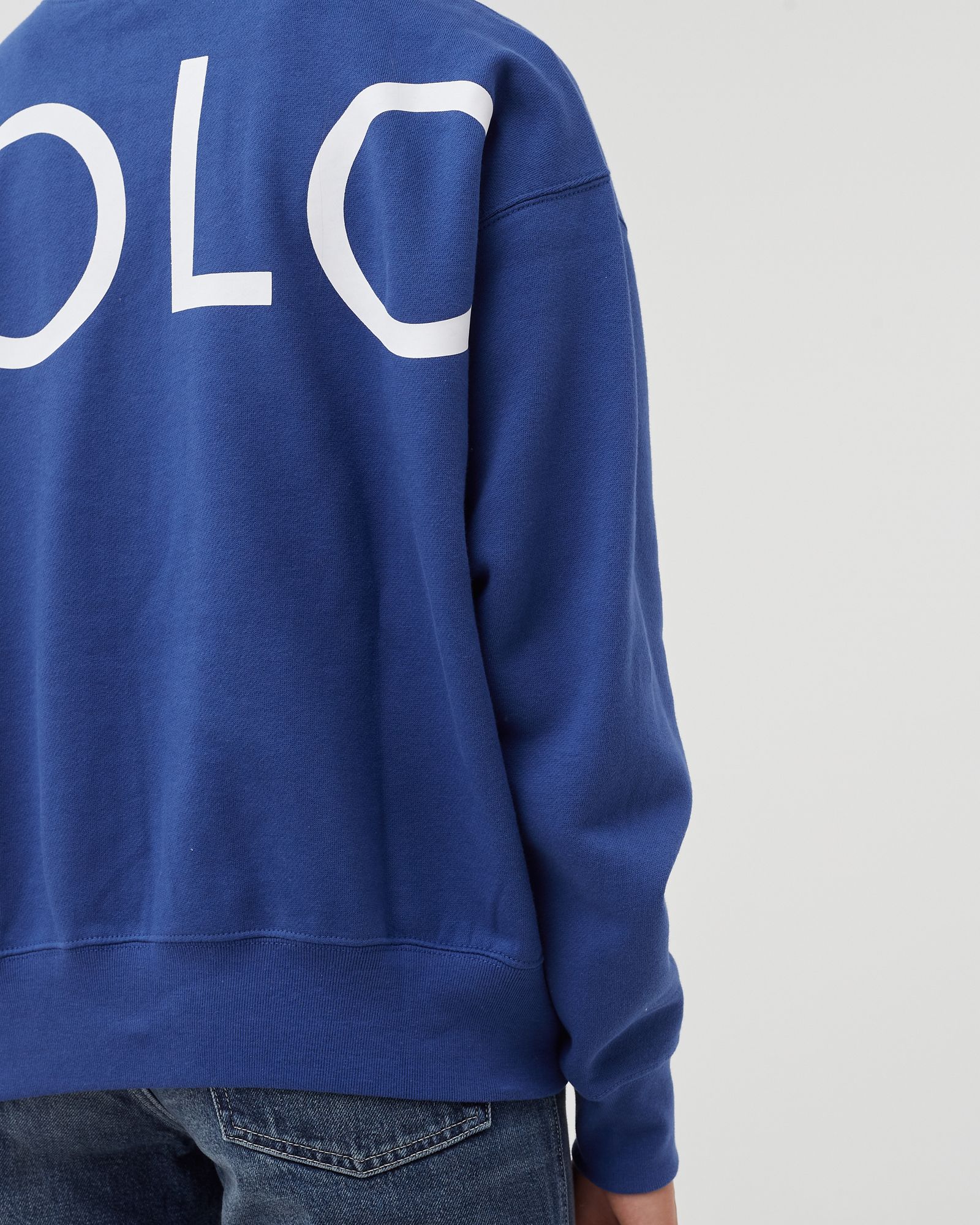 WMNS Striped-Trim Fleece Sweatshirt