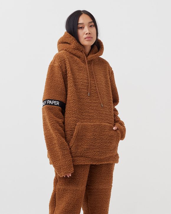 Daily Paper WMNS Sherpa captain hoodie Brown FOXTROT BROWN