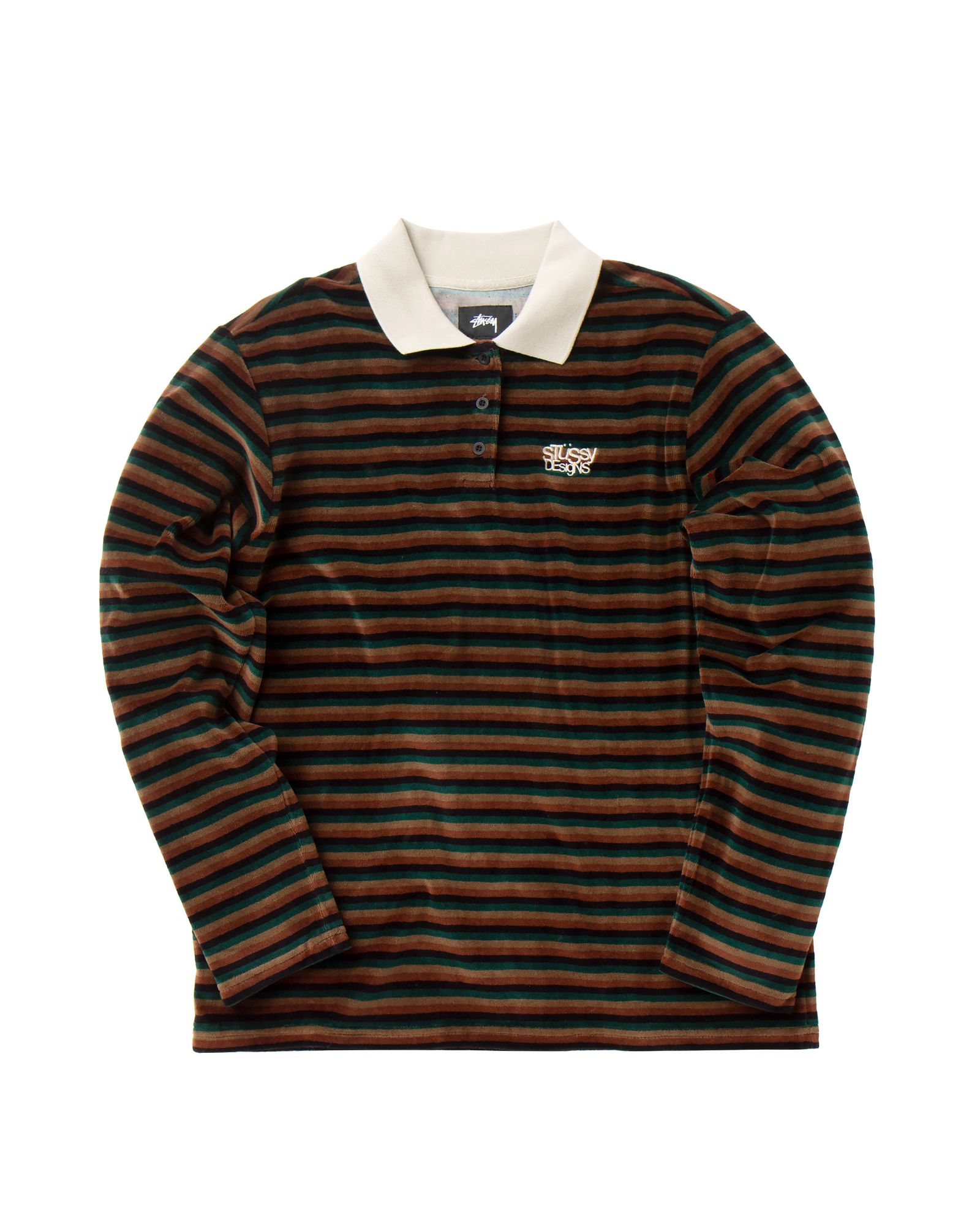 WMNS ROSEMARY VELOUR STRIPE LS POLO