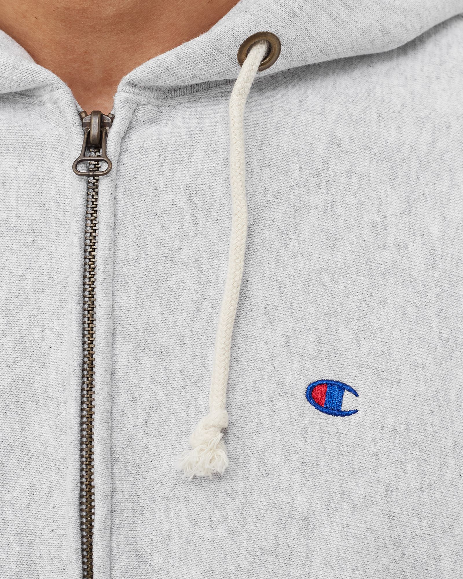 ZIP-UP SCRIPT LOGO REVERSE WEAVE HOODIE