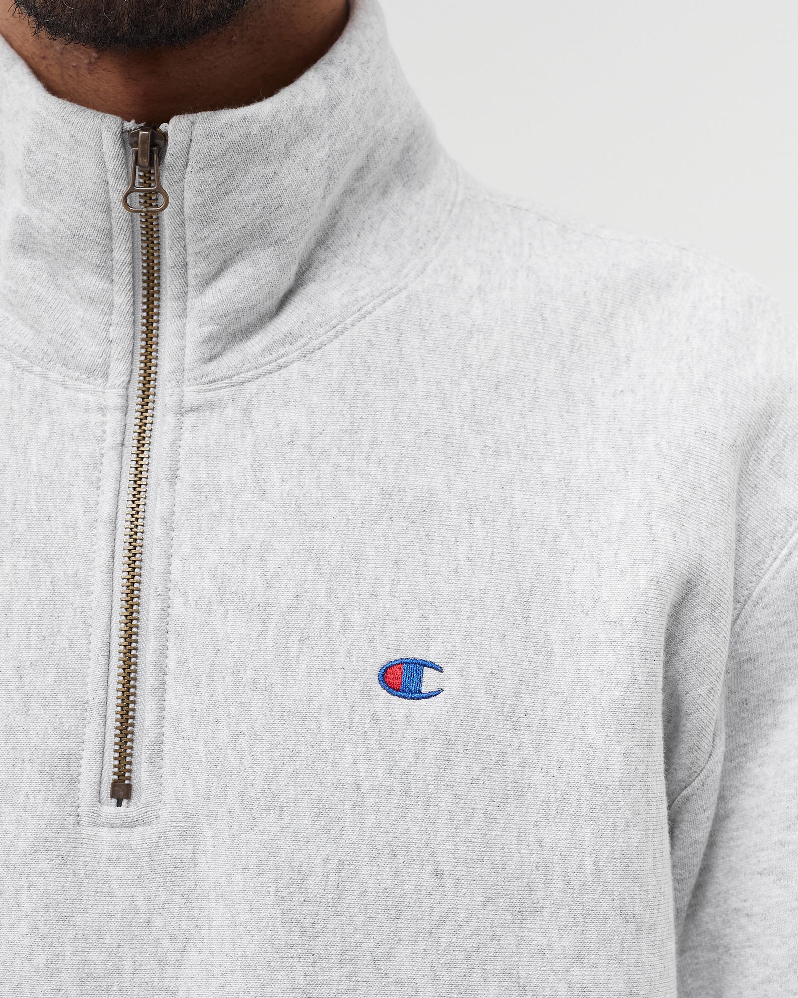 HALF ZIP-UP REVERSE WEAVE SWEATSHIRT