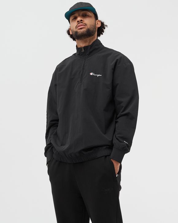 CHAMPION HALF ZIP UP SCRIPT LOGO TRACK JACKET Black BSTN Store